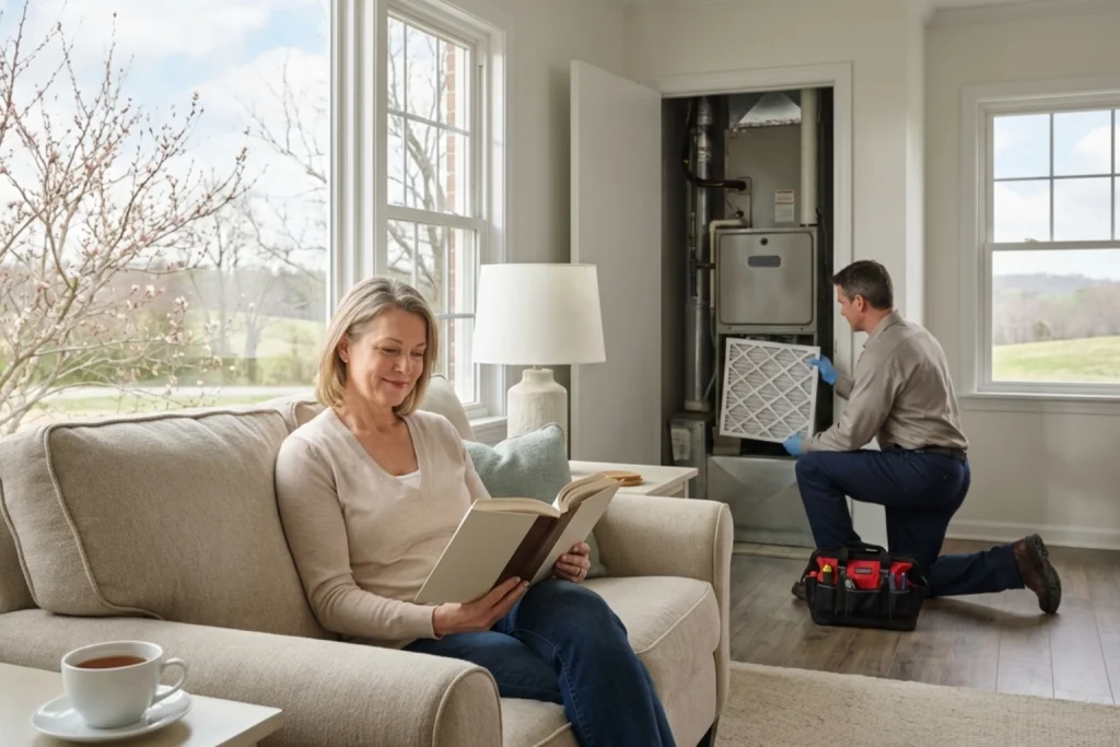 Cleaner indoor air before allergy season in Wallace home